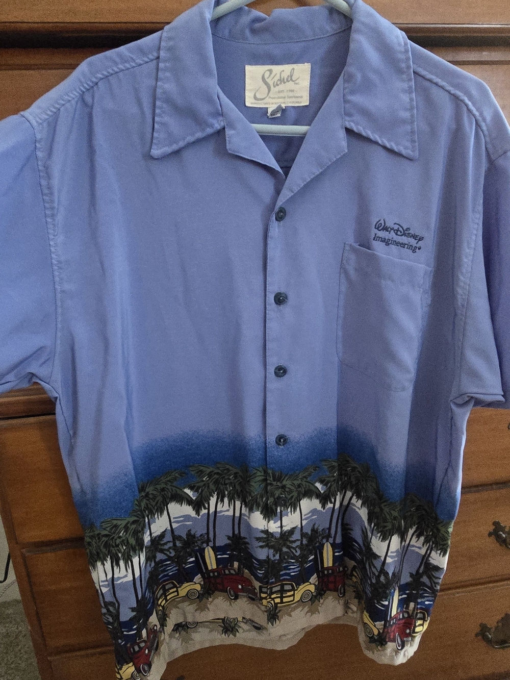 Men's Lavender Hawaiian Disney Button-Up Shirt